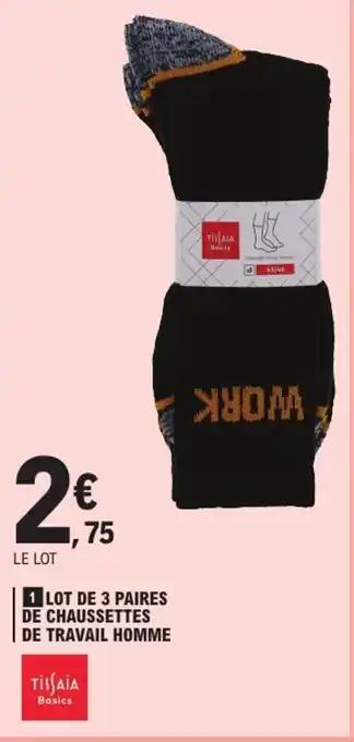 TISSAIA Lot de 3 paires de chaussettes de travail homme
