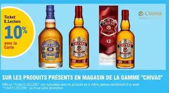 CHIVAS Sur les produits présents en magasin de la gamme