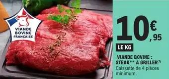 Viande bovine : steak a griller