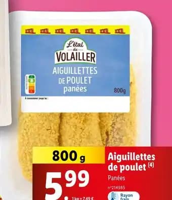 L'étal du Volailler Aiguillettes de poulet