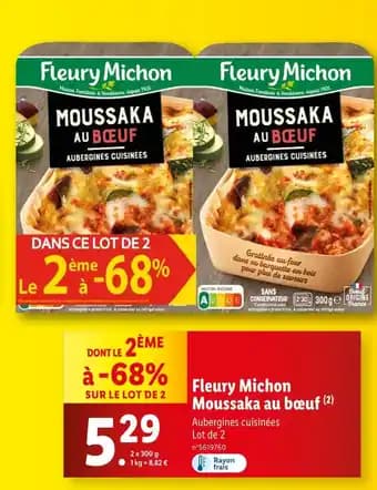 Fleury Michon Moussaka au bœuf