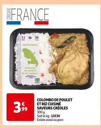 Saveurs Créoles Colombo de poulet et riz cuisiné