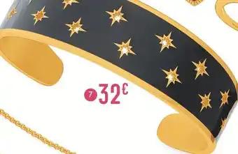 Jonc en acier doré et laque