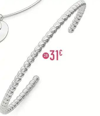 bracelet jonc en argent rhodié