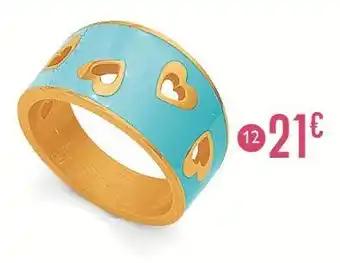 Bague en acier doré et laque