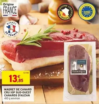 Magret de canard cru igp sud ouest canards d auzan 1 kg
