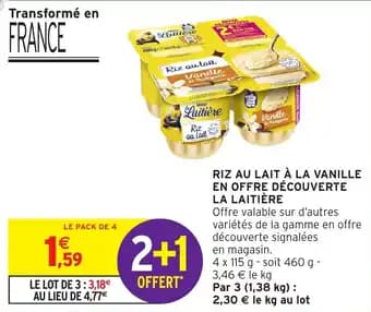 Promotion Exclusives de 11
Riz au lait : Découvrez l'Offre incontournable