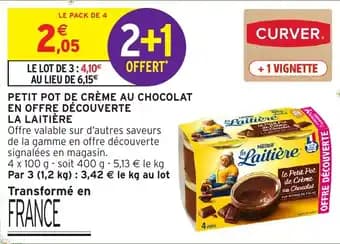 Petit pot de creme au chocolat en offre decouverte la laitiere