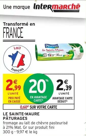 Le sainte-maure paturages 300 g