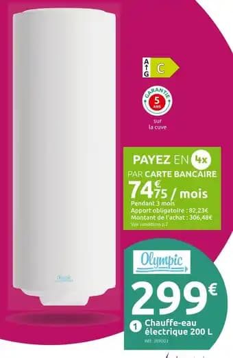 Promotion Exclusives de 4
Chauffe eau électrique : Découvrez l'Offre incontournable
