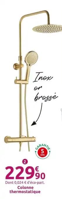 Colonne thermostatique laiton brossé