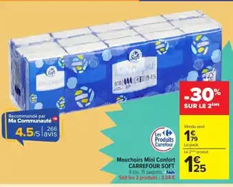 CARREFOUR SOFT Mouchoirs Mini Confort