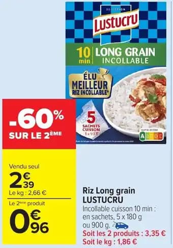 LUSTUCRU Riz Long grain 900 g
