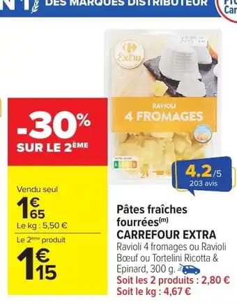 CARREFOUR EXTRA Pâtes fraîches fourrées 300 g