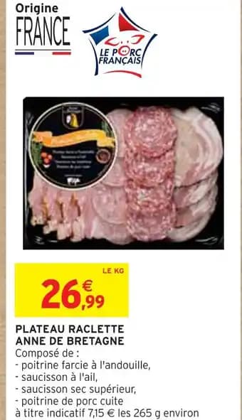 Anne de Bretagne Plateau raclette
