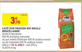 BROCELIANDE Café pur passion bio moulu