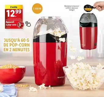 Livarno home appareil a pop corn 1200 w
