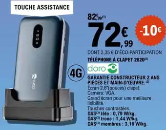 doroC téléphone à clapet 2820 4G