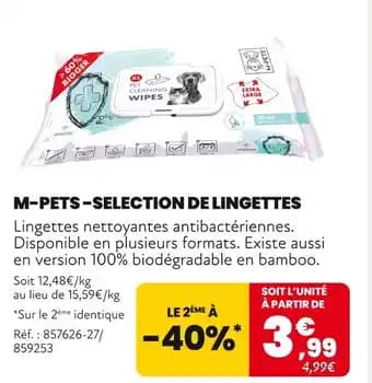 M-pets Selection de lingettes