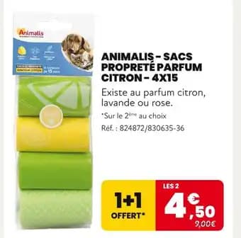 ANIMALIS Sacs propreté parfum citron - 4x15