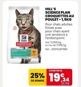 Hill's Science Plan Croquettes au Poulet - 1,5kg