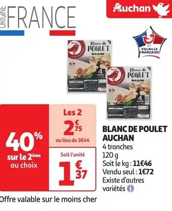 Promotion Exclusives de 13
Blanc de poulet : Découvrez l'Offre incontournable