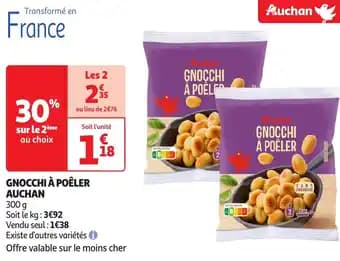 Auchan gnocchi à poêler 300 g