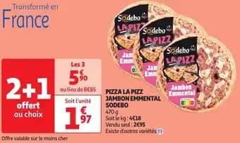 Sodebo pizza la pizz jambon emmental 470 g