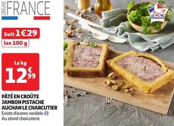 Le porc français pâté en croûte jambon pistache auchan le charcutier