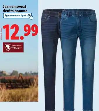 Livergy Jean en sweat denim homme