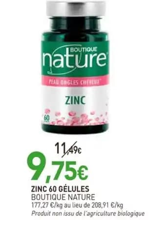 BOUTIQUE NATURE Zinc 60 gélules