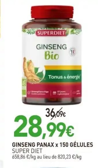 SUPER DIET Ginseng panax x 150 gélules