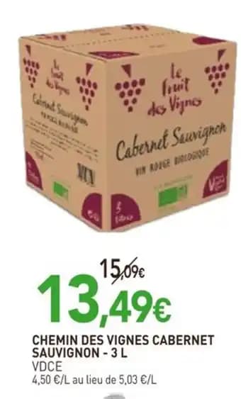 Chemin des vignes cabernet sauvignon 3 l