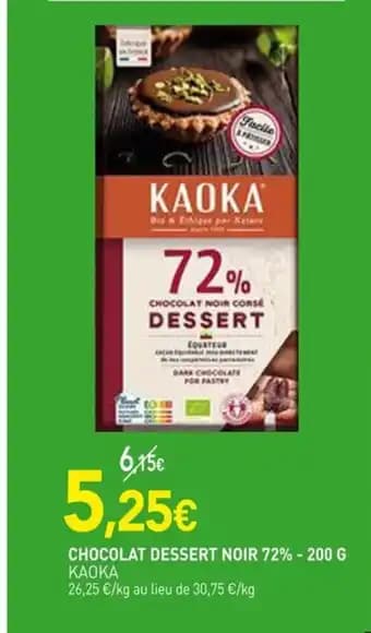 KAOKA Chocolat dessert noir 72% 200 g