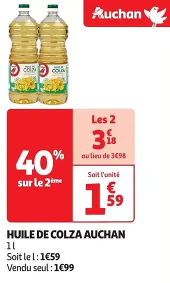 Promotion Exclusives de 1
Huile colza : Découvrez l'Offre incontournable