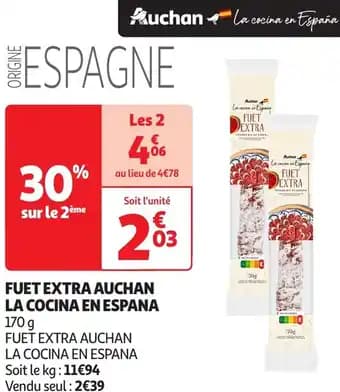 Fuet extra auchan la cocina en espana 170 g