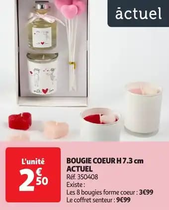 Actuel bougie coeur 7.3 cm