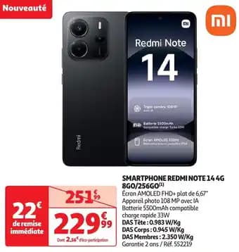 Promotion Exclusives de 6
Smartphone redmi : Découvrez l'Offre incontournable