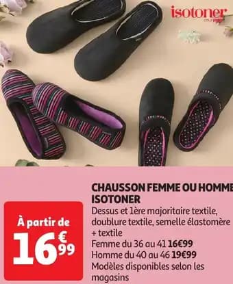 Isotoner chausson femme ou homme