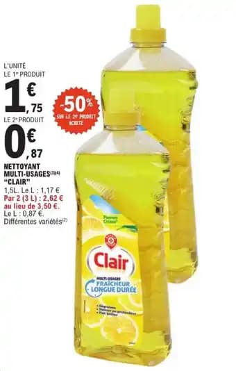 Promotion Exclusives de 4
Nettoyant multi usages : Découvrez l'Offre incontournable