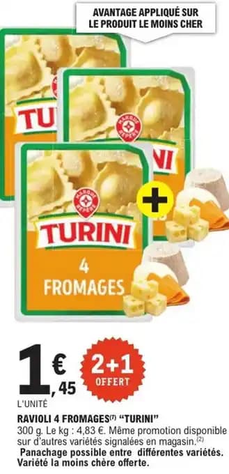 "TURINI" Ravioli 4 fromages 300 g
