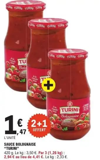 "TURINI" Sauce bolognaise 420 g