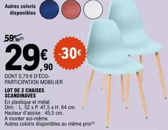 Lot de 2 chaises scandinaves