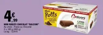"BALCONI" Mini roulés chocolat 900 g