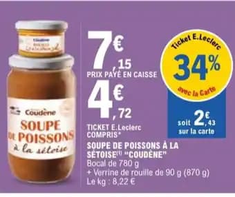 Promotion Exclusives de 3
Soupe de poissons : Découvrez l'Offre incontournable