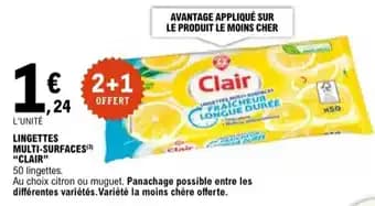 "CLAIR" Lingettes multi-surfaces