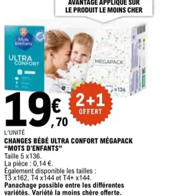"MOTS D'ENFANTS" Changes bébé ultra confort mégapack