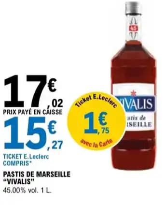 "VIVALIS" Pastis de marseille 1 l