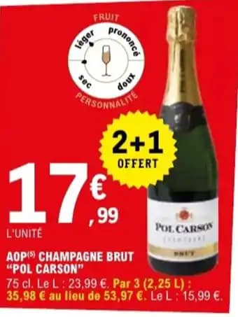 "POL CARSON" Aop champagne brut 75 cl