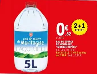 "MARQUE REPERE "Eau de source de montagne 5 L